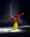 Blumen 03 - Zitronenflasche mit Lampionblumen